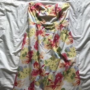 J Crew summer flower strapless dress